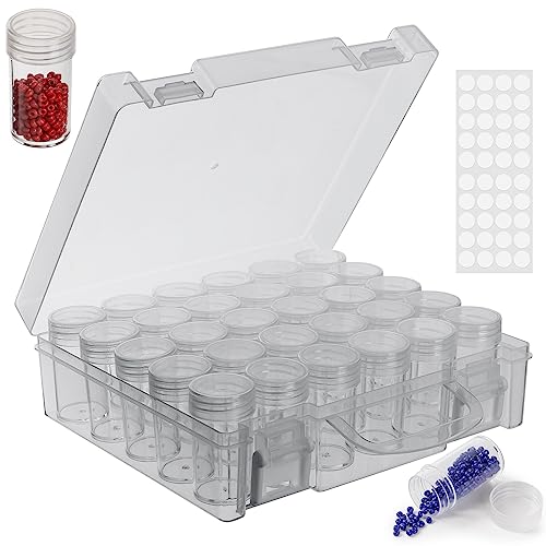 30 Slots Diamond Painting Storage Containers, Bead Organizer Box, Bead  Storage Containers Plastic Diamond Painting Art Accessories Boxes Small  Clear Embroidery Box for Craft Beads Rhinestones (1 Pack)